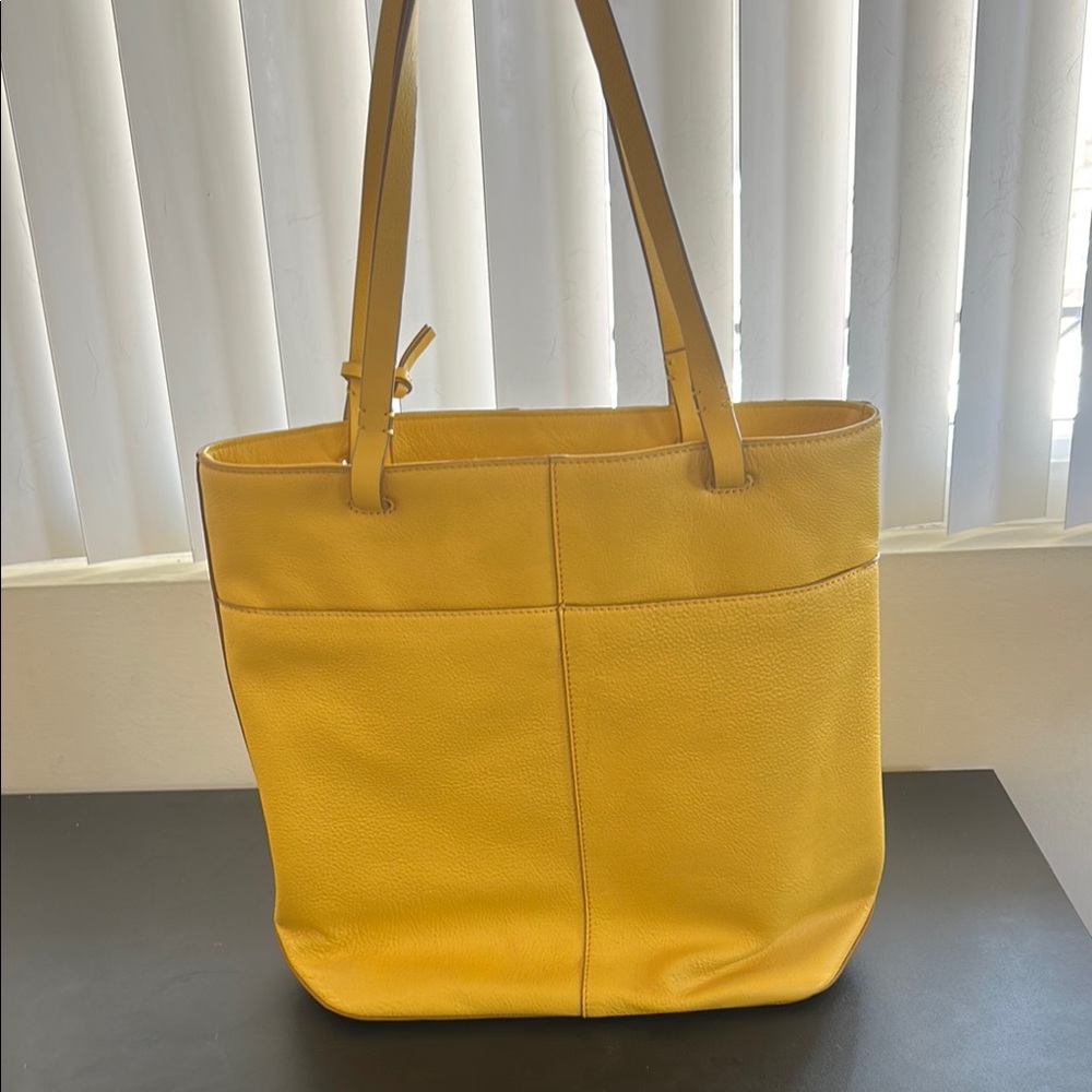Lucky Brand Yellow Leather Tote Bag